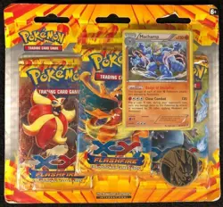 POKEMON XY Original 2014 3-Pack FLASHFIRE Blister Booster with MACHAMP SEALED - Image 1