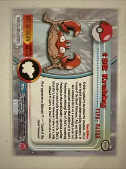 Pokemon Topps TCG: Krabby #98 Base Chrome - Series 1 - Image 2