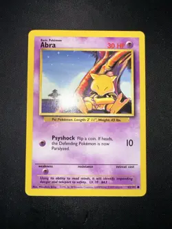 Pokemon TCG Abra Base Set 43/102 Regular Unlimited Common - NM/MINT - Image 1