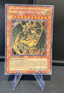 YUGIOH HAMON LORD OF STRIKING THUNDER CT03-EN006 SECRET RARE Moderate Play MP - Image 1