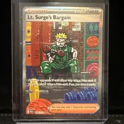 Pokemon TCG Mega Evolutions Trainer Lt. Surge's Bargain Card 185/132 NM - Image 1