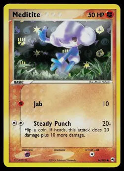 Pokemon Card - Meditite Hidden Legends 66/101 Common Reverse Holo - Image 1