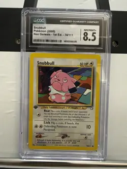 CGC 8.5 NEAR MINT / MINT SNUBBULL Neo Genesis 1st Edition Pokemon Card 74/111 - Image 1