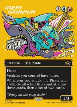 1 x Fearless Swashbuckler - First-Place Foil - Borderless - Aetherdrift - NM-Min - Image 1