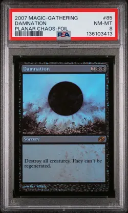 Damnation 2007 MAGIC THE GATHERING PLANAR CHAOS FOILDAMNATION 85 PSA 8 - Image 1