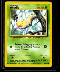1999 TCG Pokemon #69 Weedle 69/102 Unlimited Non Holo Base Set - Image 1