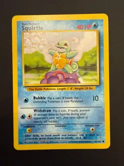 Pokemon TCG Squirtle Base 63/102 Regular Near Mint! - Image 1