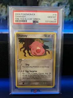 2004 Chansey Pokemon EX Fire Red & Leaf Green #19 PSA 10, POP 12 - Image 1