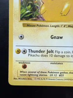 Pokemon Pikachu Red Cheeks 058/102 Base Set Shadowless Regular (LP) - Image 4