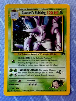 Giovanni's Nidoking HOLO 7/132 Gym Challenge VINTAGE Pokemon 2000 - Image 1
