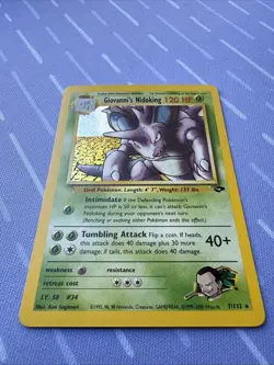 Giovanni's Nidoking HOLO 7/132 Gym Challenge VINTAGE Pokemon 2000 - Image 3