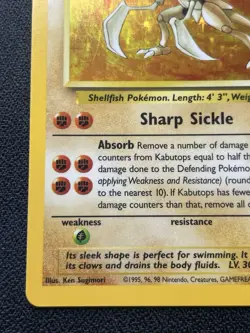 Pokemon Kabutops 9/62 Holo Rare Fossil Unlimited MP / DMG - Image 5
