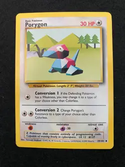 Porygon 39/102 Base Set Regular Near Mint (NM) - Pokemon TCG WOTC 1999 vintage - Image 1