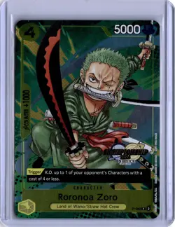 One Piece Roronoa Zoro Championship Event Pack 2024 CS Stamp English Promo P-042 - Image 1