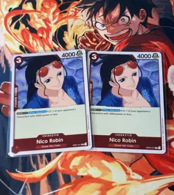 2x Nico Robin PRE ERRATA One Piece TCG English OP01-017 NM Romance Dawn Red - Image 1