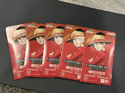 One Piece OP-13 CARRYING ON HIS WILL Sleeved Booster Packs Lot Of 5 NEW/SEALED - Image 1