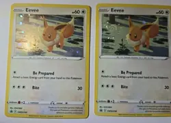 Eevee SWSH190 with SWIRL - SWSH Black Star Promo - Pokemon TCG Card X 2 - Image 1
