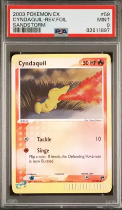 PSA 9 Cyndaquil 59/100 EX Sandstorm Reverse Holo 2003 Pokemon Card E-Reader - Image 1