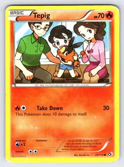 Tepig 25/113 2013 B&W Legendary Treasures Pokemon Card TCG Non Holo Common - Hp - Image 1