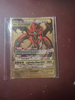Pokemon Gold Metal Foil Card Slifer The Sky Dragon GX 500X NEW - Image 1