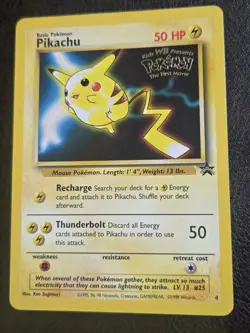 Pikachu (Movie Promo) 04/53 Wotc Promo Regular Pokemon Card Vintage - Image 1