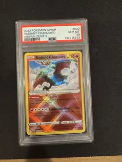 2023 Pokemon Crown Zenith #020 Radiant Charizard PSA 10 Gem Mint - Image 1