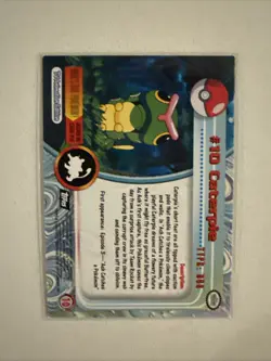Pokemon Topps TCG: Caterpie #10 Base Chrome - Series 2 - Image 2