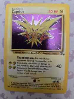 Pokemon TCG WOTC Fossil Zapdos 15/62 Cosmos Holo Rare Thunderstorm Deck MINT - Image 1