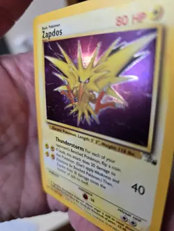 Pokemon TCG WOTC Fossil Zapdos 15/62 Cosmos Holo Rare Thunderstorm Deck MINT - Image 5