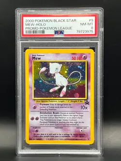 PSA NM-MT 8 Mew #9 Holo- 2000 Pokemon League Black Star Promo - Image 1