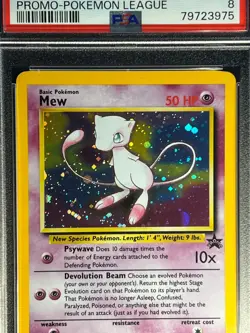 PSA NM-MT 8 Mew #9 Holo- 2000 Pokemon League Black Star Promo - Image 2