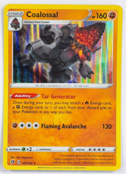 Pokemon - Coalossal - 107/192 - REBEL CLASH - Holo RARE - NM/M - Image 1