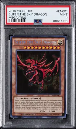 2016 YU-GI-OH! MEGA-TINS #EN001 SLIFER THE SKY DRAGON PSA 9 - Image 1