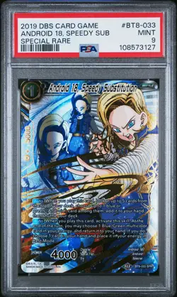 2019 Dragon Ball Super Card Game Android 18, Speedy Sub Special Rare PSA 9 - Image 1