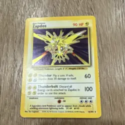 Pokemon Zapdos Base Set Holo Rare Card 016/102 90 HP English 1999 TCG - Image 1