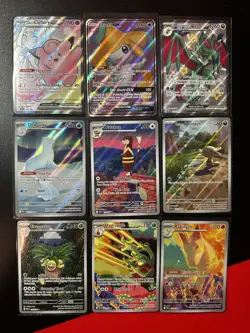 Pokemon Card Full Art Lot of 9 Cards Near Mint Condition - Image 1
