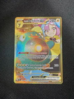 Pokemon Iono's Bellibolt ex 188/159 Journey Together Gold Hyper Rare Card NM - Image 1