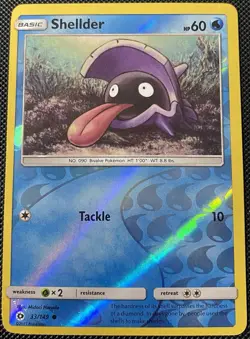 Shellder 33/149 Sm Base Set Reverse Holo - Pokemon Card - Image 1