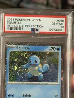 2023 POKEMON BLACK STAR PROMO 151 POSTER COLL #048 SQUIRTLE PSA 10 w/ SWIRL 🌀 - Image 3