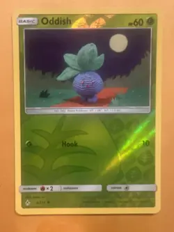 REVERSE HOLO Oddish 6/214 NM - Asako Ito Crocheted - Unbroken Bonds Pokemon Card - Image 1