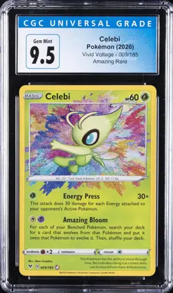 2020 POKEMON VIVID VOLTAGE AMAZING RARE #009/185 CELEBI CGC 9.5 - Image 1