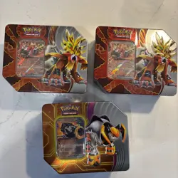 2x Pokemon TCG Gouging Fire & 1x Iron Boulder EX 5 Booster Pack Tin 2024 Sealed - Image 1