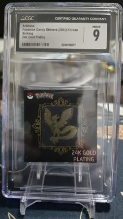 Articuno Pokemon Candy Stickers (2023) Korean Striking 24k Gold Plating CGC 9 - Image 1