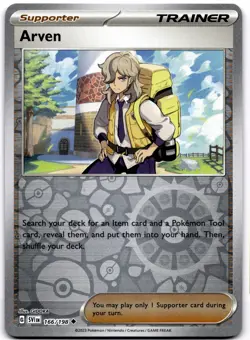 Arven - Reverse Holo Uncommon SV01: Scarlet & Violet Base Set 166/198 NM Pokemon - Image 1