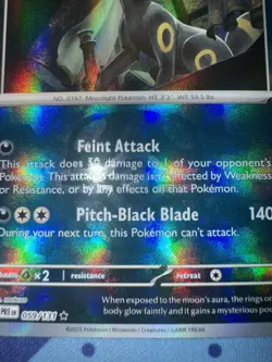 2025 POKEMON PRE EN PRISMATIC EVOLUTIONS MASTER BALL HOLO UMBREON NM CLEAN - Image 2