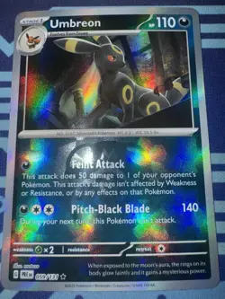2025 POKEMON PRE EN PRISMATIC EVOLUTIONS MASTER BALL HOLO UMBREON NM CLEAN - Image 3