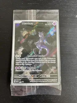 Pokemon Sealed Mewtwo 52 Black Star Promo SVP 151 Rare Full Art Chase New Holo - Image 1