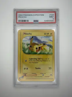 PSA 9 PIKACHU 124/165 EXPEDITION POKEMON 2002 MINT NON-HOLO - Image 1