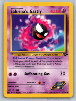 Sabrina's Gastly 97/132 Common Gym Challenge Pokemon LP - Image 1