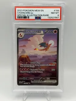 2023 Pokemon Charizard ex 199/165 Full Art SIR Scarlet & Violet 151 PSA 8 - Image 1